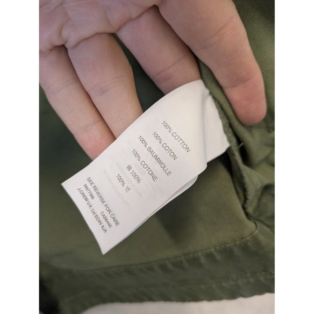 J. Crew Utility Field Jacket Olive Green Hooded Drawstring‎ Waist XS